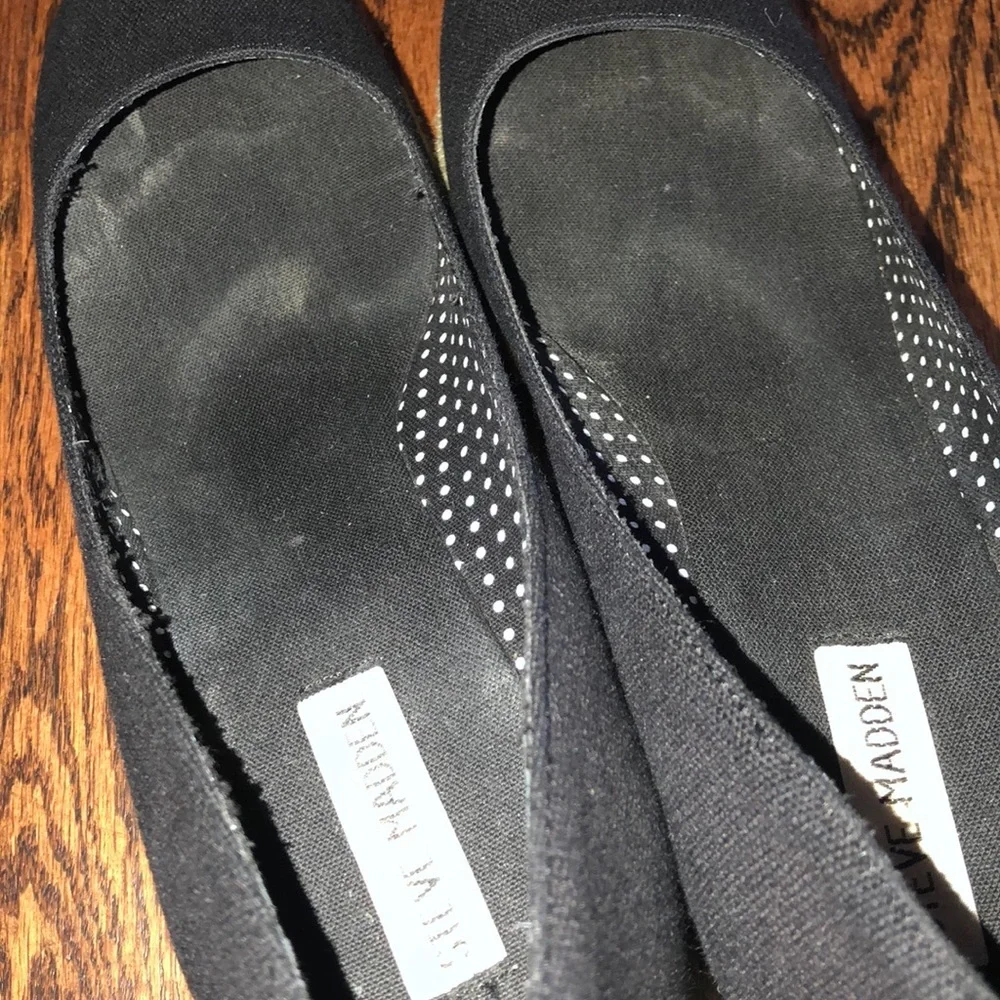 Steve Madden Black Tie Up Espadrille Wedges